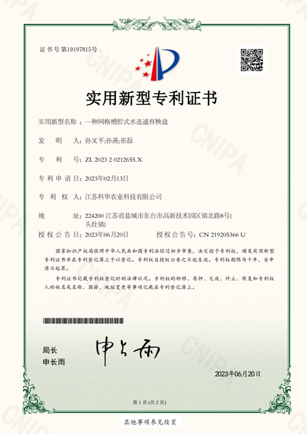 一種網格槽腔式水連通育秧盤
